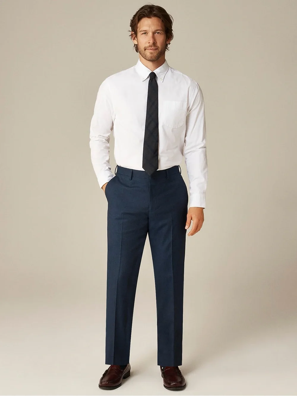 J CREW Ludlow Slim-fit suit pant in Italian worsted wool Mariner Blue 33‎ BZ635